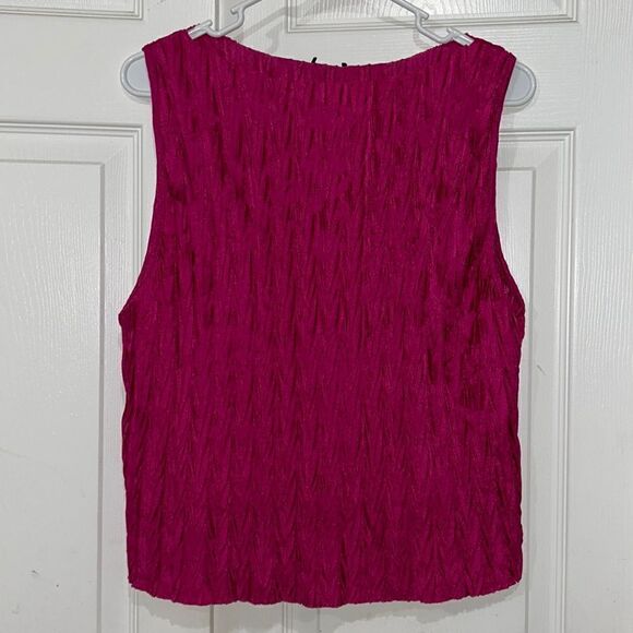 Zara Fuschia Pink Pleated Top(Size Large) - Picture 3 of 7